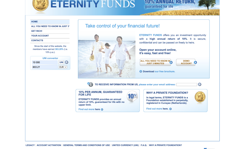 EternityFunds.com Exposed: Blacklist Warnings, Scam Evidence, and Why Investors Must Stay Away