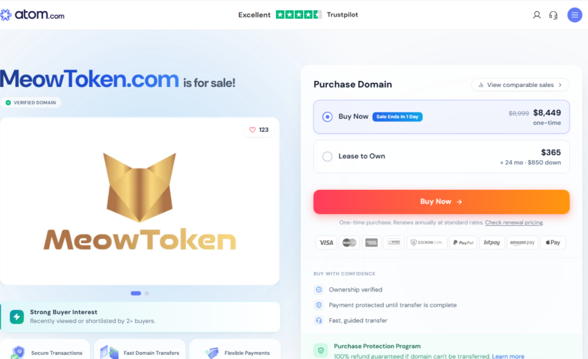 MeowToken.com: Premium Domain Sale or Crypto Opportunity?