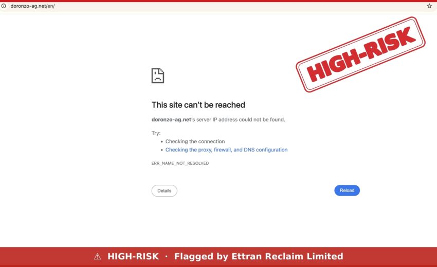 Doronzo AG Clone Site Down, Impersonates Swiss Firm