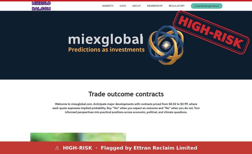 MIEX Mirrors A CFTC-Regulated Venue’s Website