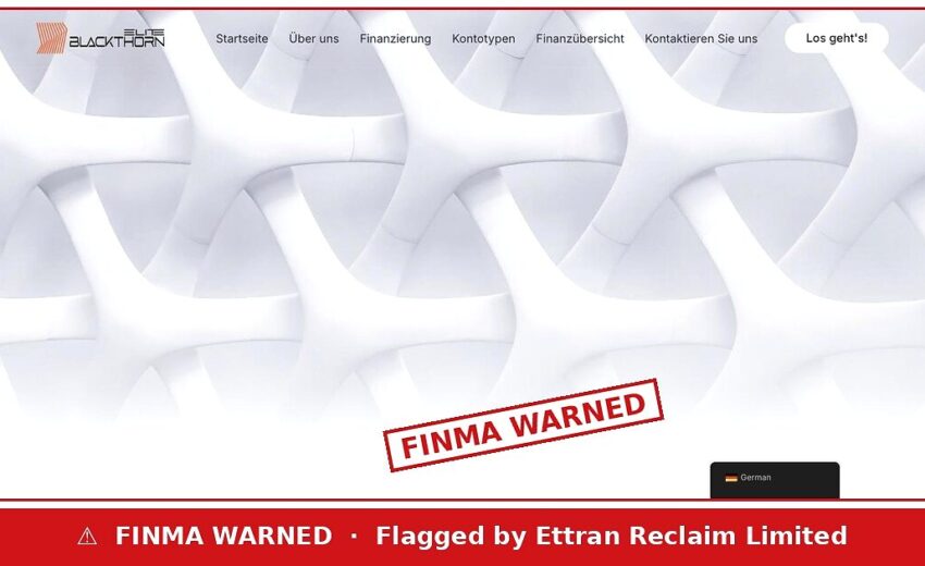 Blackthorn Elite — FINMA Warning on a Five-Month-Old Domain