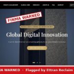 CriptoBanc website stamped FINMA WARNED by Ettran Reclaim Limited