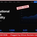 FXnity website stamped HIGH RISK by Ettran Reclaim Limited