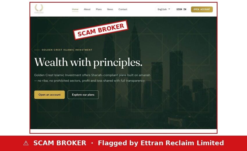 Golden Crest Islamic Investment Scam — Plans Behind a Signup