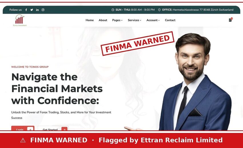 Tcinos Group — FINMA Warning, a Zurich Office Open Sunday