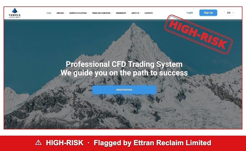Vertex Capital Group: New, Unregulated, Unverified