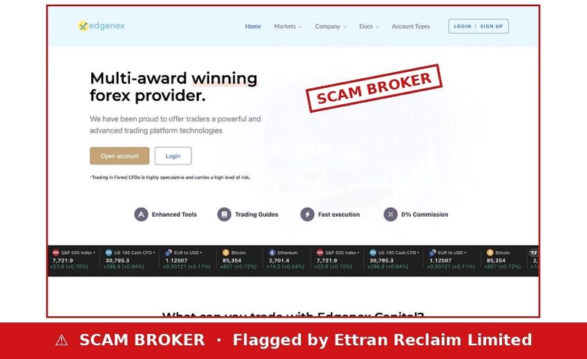 Edgenex Capital Scam — 500x Leverage or 2000x?