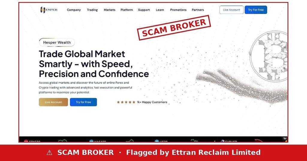 Hesper Wealth scam broker warning