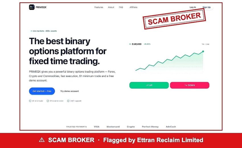 PrimeQX — Three Minimum Deposits, No Company
