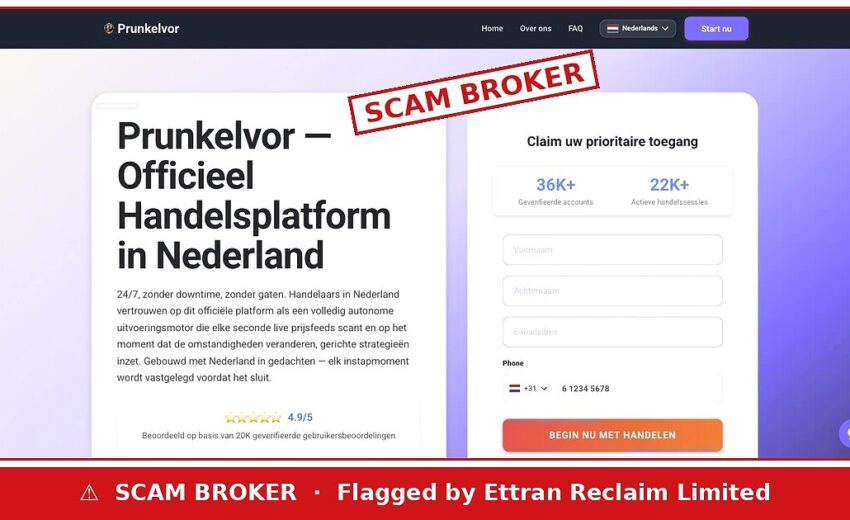 Prunkelvor Scam — Dutch AI Platform, 10-Week-Old Domain
