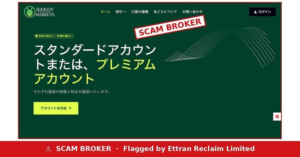 Shogun Markets scam broker warning