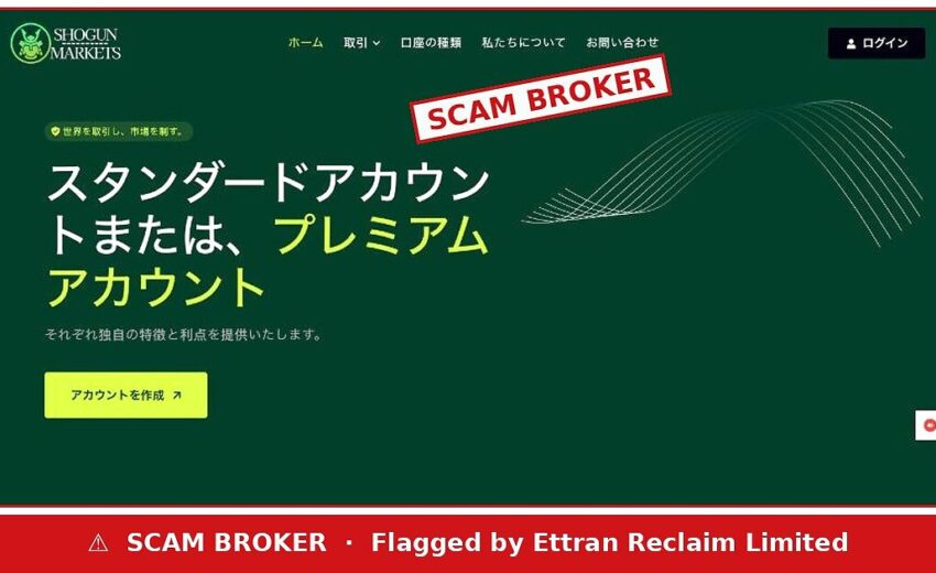 Shogun Markets Scam — Japanese Site, 500x and No Licence