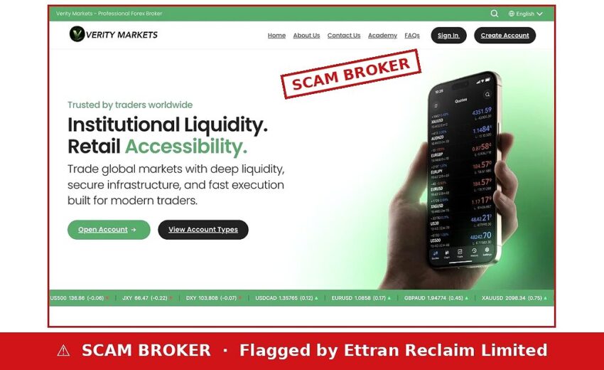 Verity Markets Scam — Two Registration Numbers, One Page