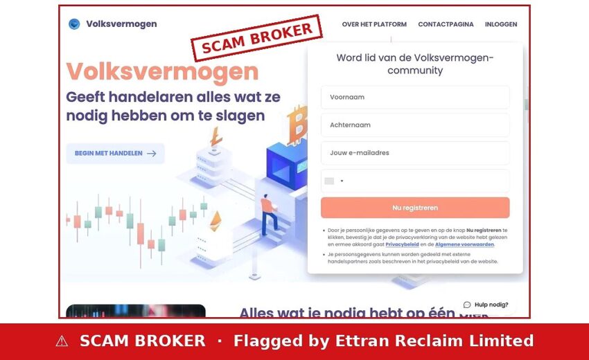 Volksvermogen Scam — ‘Official’ Dutch Site the AFM Flagged