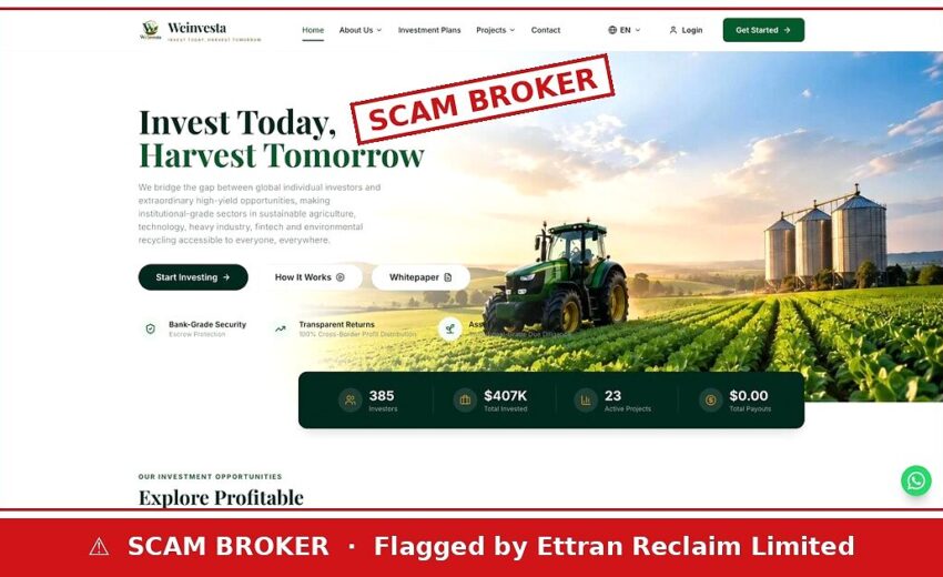 Weinvesta Scam — Guaranteed Payouts That Double the Maths